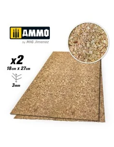 CREATE CORK Thick Grain (3mm) - 2 pcs. - AMMO by MIG Jimenez A.MIG-...