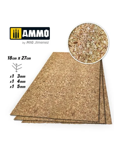 CREATE CORK Thick Grain Mix (3mm, 4mm and 5mm) - 1 pc. Each Size - ...