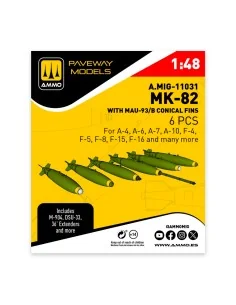 MK-82 with MAU-93/B conical fin (6 pcs), 1/48 - AMMO by MIG Jimenez...