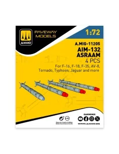 AIM-132 ASRAAM (4 pcs), 1/72 - AMMO by MIG Jimenez A.MIG-11205