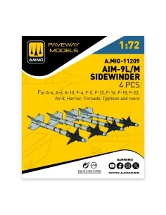 AIM-9L/M Sidewinder (4 pcs), 1/72 - AMMO by MIG Jimenez A.MIG-11209