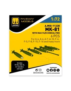 MK-81 with MAU-94/B conical fin (6 pcs), 1/72 - AMMO by MIG Jimenez...