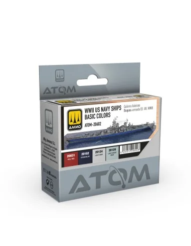 ATOM WWII US Navy Ships Basic Colors Set - AMMO by MIG Jimenez ATOM...