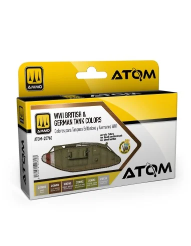 ATOM WWI British & German Colors Set - AMMO by MIG Jimenez ATOM-20760