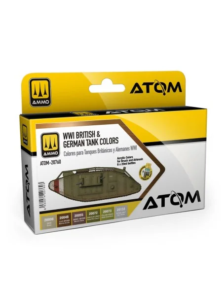 ATOM WWI British & German Colors Set - AMMO by MIG Jimenez ATOM-20760