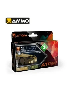ATOM Gravity Set 1 - Green and Sand - AMMO by MIG Jimenez ATOM-20804