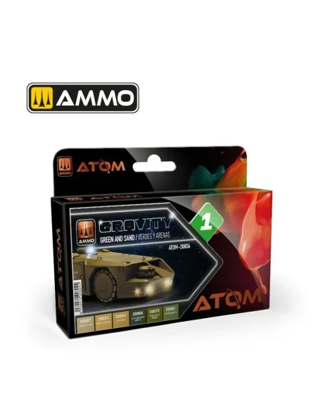 ATOM Gravity Set 1 - Green and Sand - AMMO by MIG Jimenez ATOM-20804
