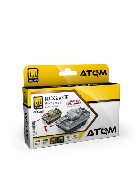ATOM Black & White Technique Set - AMMO by MIG Jimenez ATOM-20811