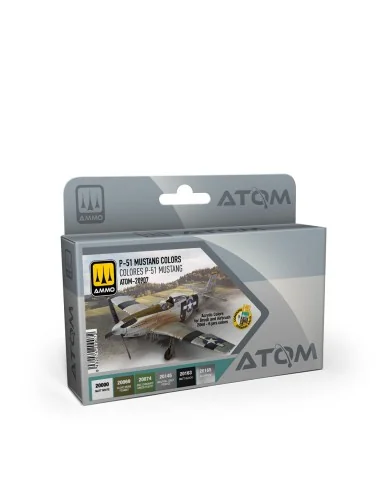 ATOM P-51 MUSTANG colors Set - AMMO by MIG Jimenez ATOM-20907