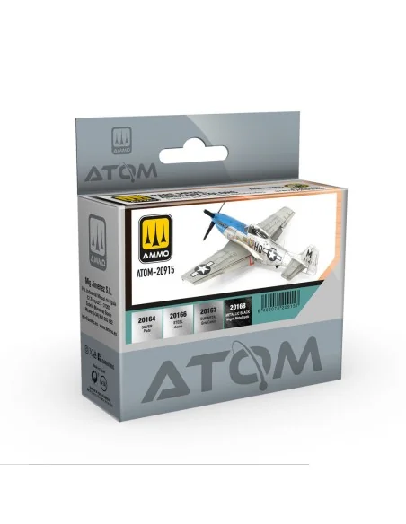 ATOM Bare Metal Aircraft Colors Set - AMMO by MIG Jimenez ATOM-20915