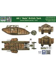 Mk I "Male"British tank, Somme battle1916, 1/72 - Master Box Ltd. 7... 2