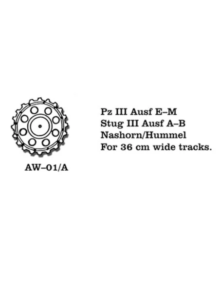 Tracks for Pz III (E-M) / Stug III (A-B) Nashorn 36 cm breit Nashor...