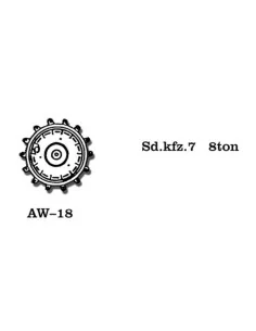 Tracks for Metal Wheels for 8 ton Sd.kfz. 7, 1/35 - Friulmodel AW-18