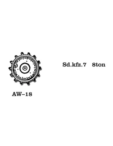 Tracks for Metal Wheels for 8 ton Sd.kfz. 7, 1/35 - Friulmodel AW-18
