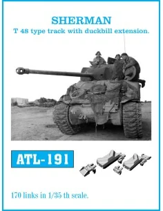 Tracks for SHERMAN T-48 type track with duckbill extension., 1/35 -...