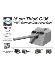 15 cm TbtsK C/36 WWII German Destroyer Gun, 1/72 - Planet Models 12...
