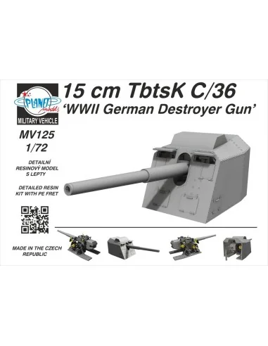 15 cm TbtsK C/36 WWII German Destroyer Gun, 1/72 - Planet Models 12...