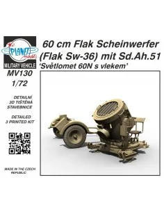 60 cm Flak Scheinwerfer (Flak Sw-36) mit Sd.Ah.51 / Sv?tlomet 60N s...