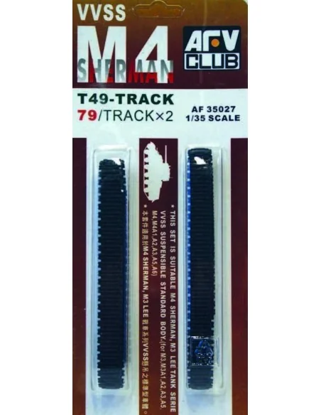M4 T49 SHERMAN TRACKS (SOFT RUBBER), 1/35 - AFV-Club AF35027