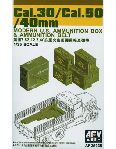 CAL.30/ CAL.50/ 40 mm AMMO BOXES, 1/35 - AFV-Club AF35035