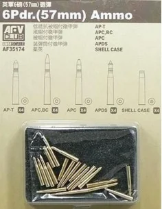 20 Pdr ammo (57mm) 20 assorted pcs., 1/35 - AFV-Club AF35174