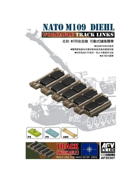 Workable tracks for M109 NATO Diehl, 1/35 - AFV-Club AF35307