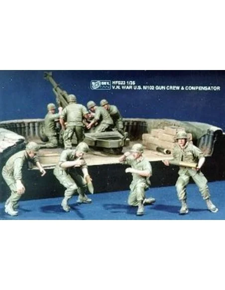 V.N. War U.S. M102 Gun Crew & Compensat., 1/35 - Hobby Fan HF523
