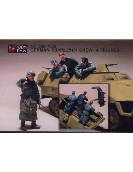 German Sd.Kfz.251/1 Crew- 4 Figures, 1/35 - Hobby Fan HF560
