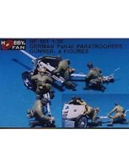 German PaK40 paratroopers gunner- 4 Fig., 1/35 - Hobby Fan HF561