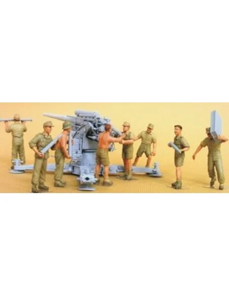 Flak 18 Crew set (Afrikakorps) 8 figures, 1/35 - Hobby Fan HF568
