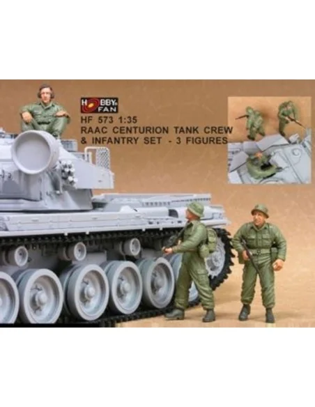 RAAC Centurion Tank Crew & Inf.set- 3Fig, 1/35 - Hobby Fan HF573