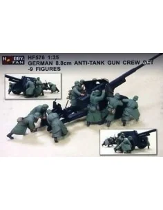 Germ. 8.8cm Anti-Tank Gun Crew Set (9Fig, 1/35 - Hobby Fan HF576