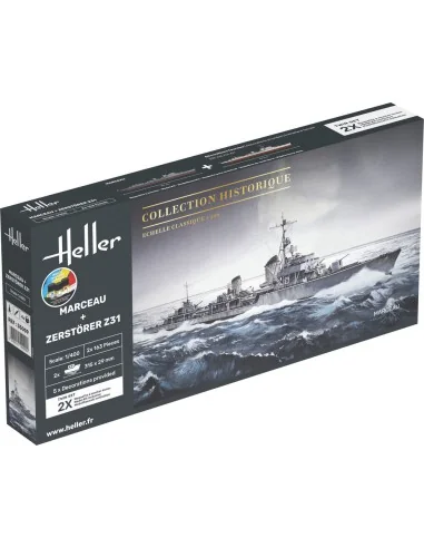 STARTER KIT Twin Set Marceau + Zerstörer Z31, 1/400 - Heller 55009