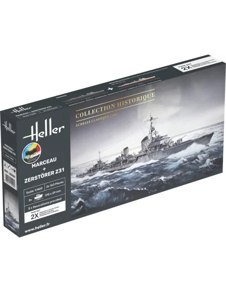 STARTER KIT Twin Set Marceau + Zerstörer Z31, 1/400 - Heller 55009