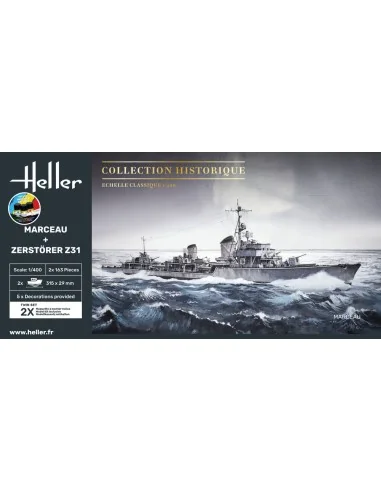 STARTER KIT Twin Set Marceau + Zerstörer Z31, 1/400 - Heller 55009