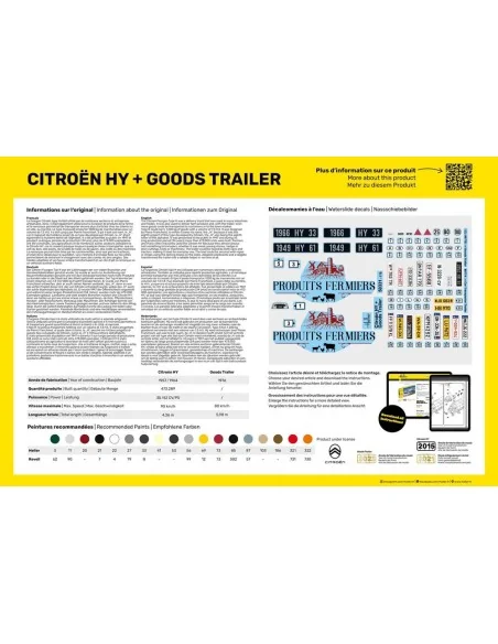 STARTER KIT Citroen HY + Goods Trailer, 1/24 - Heller 52331