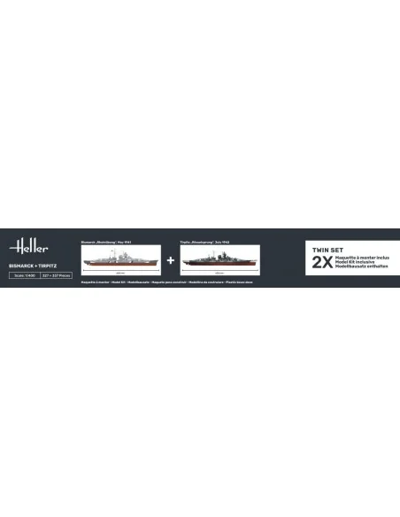 STARTER KIT Twin Set Bismarck + Tirpitz, 1/400 - Heller 55078