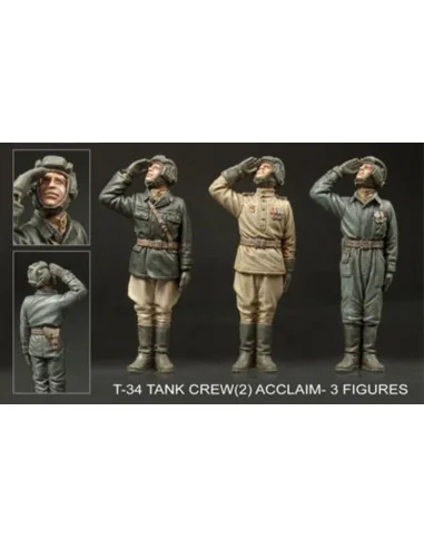 T-34 Tank Crew(2) Acclaim (3 figures), 1/35 - Hobby Fan HF719