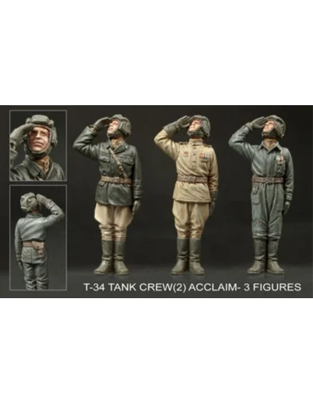 T-34 Tank Crew(2) Acclaim (3 figures), 1/35 - Hobby Fan HF719