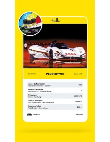 STARTER KIT Peugeot 905, 1/43 - Heller 56110