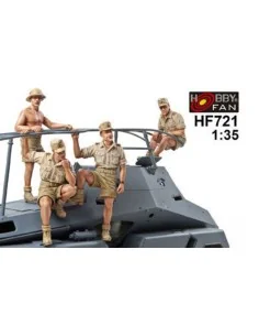 Sdkfz263 Afrikakorps Crew-4 Figures, 1/35 - Hobby Fan HF721