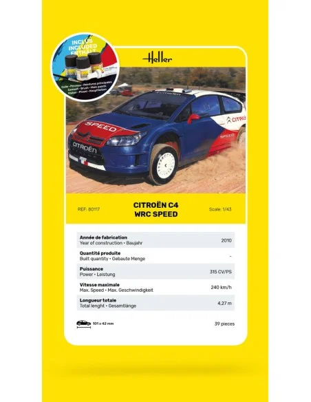 STARTER KIT Citroën C4 WRC Speed, 1/43 - Heller 56117
