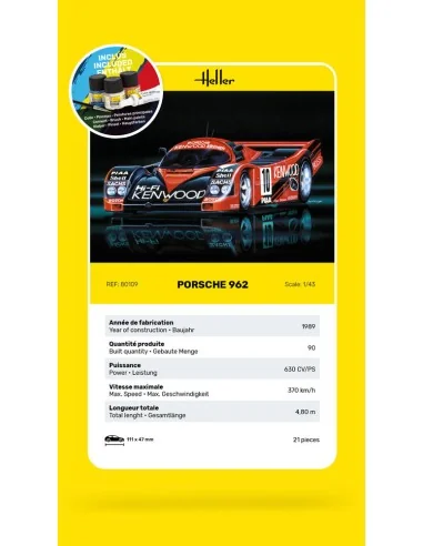 STARTER KIT Porsche 962, 1/43 - Heller 56109