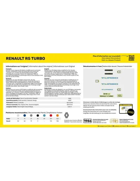 STARTER KIT Renault R5 Turbo, 1/43 - Heller 56150