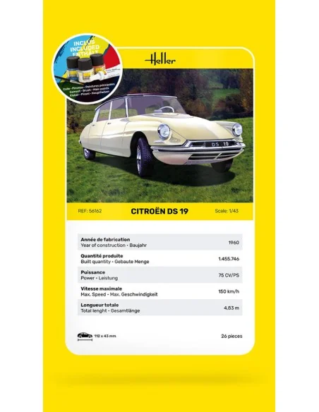 STARTER KIT Citroen DS 19, 1/43 - Heller 56162