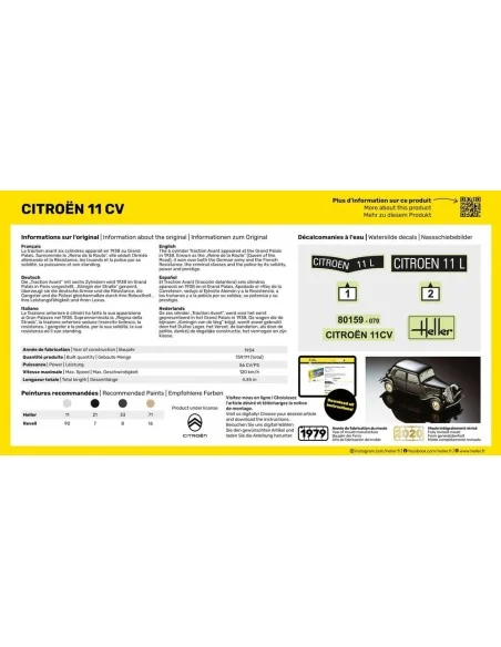 STARTER KIT Citroen 11 CV, 1/43 - Heller 56159