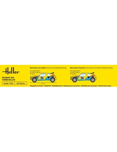 STARTER KIT Peugeot 205 Turbo Rallye, 1/43 - Heller 56189