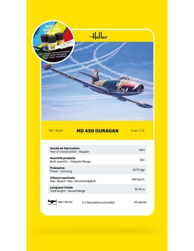 STARTER KIT MD 450 Ouragan, 1/72 - Heller 56201