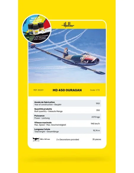 STARTER KIT MD 450 Ouragan, 1/72 - Heller 56201