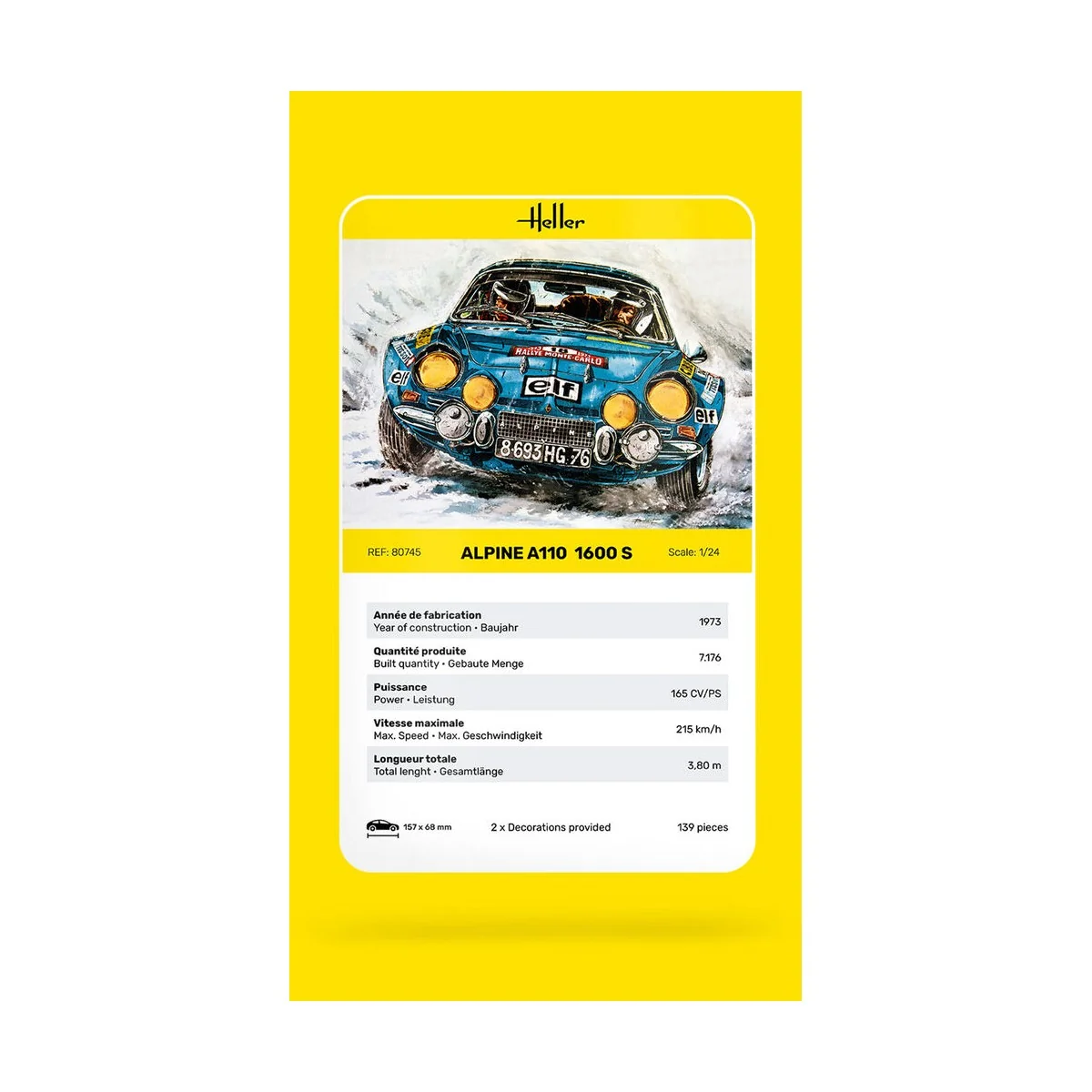 Alpine A110 (1600S), 1/24 - Heller 80745 Alpine A110 (1600S), 1/24 - Heller 80745